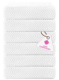 CASA COPENHAGEN 6-Piece Cotton Bath Towel Set – White, 550 GSM