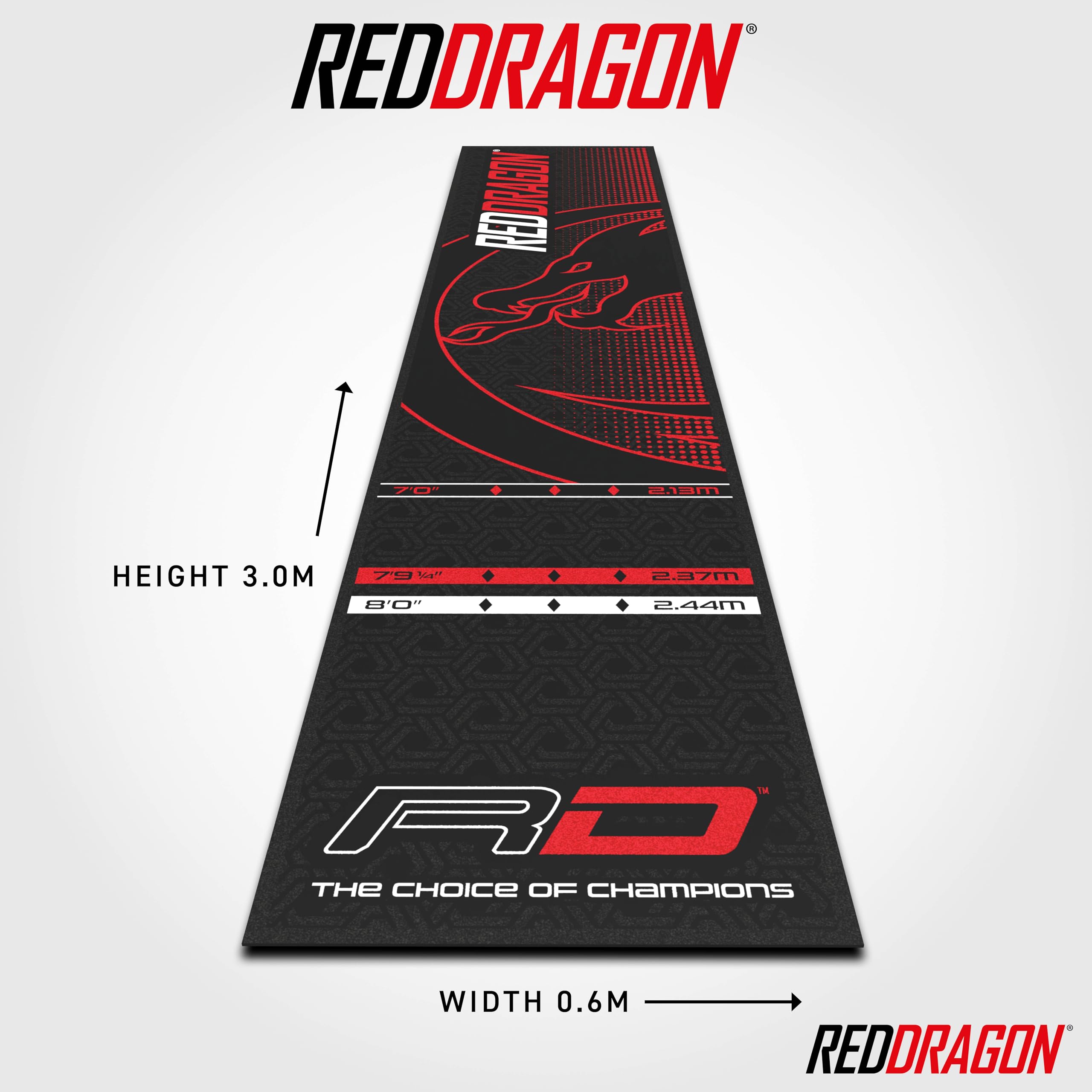 Red Dragon Darts Mat – EVA Soft Feel Oche Mat with Tournament Measurements