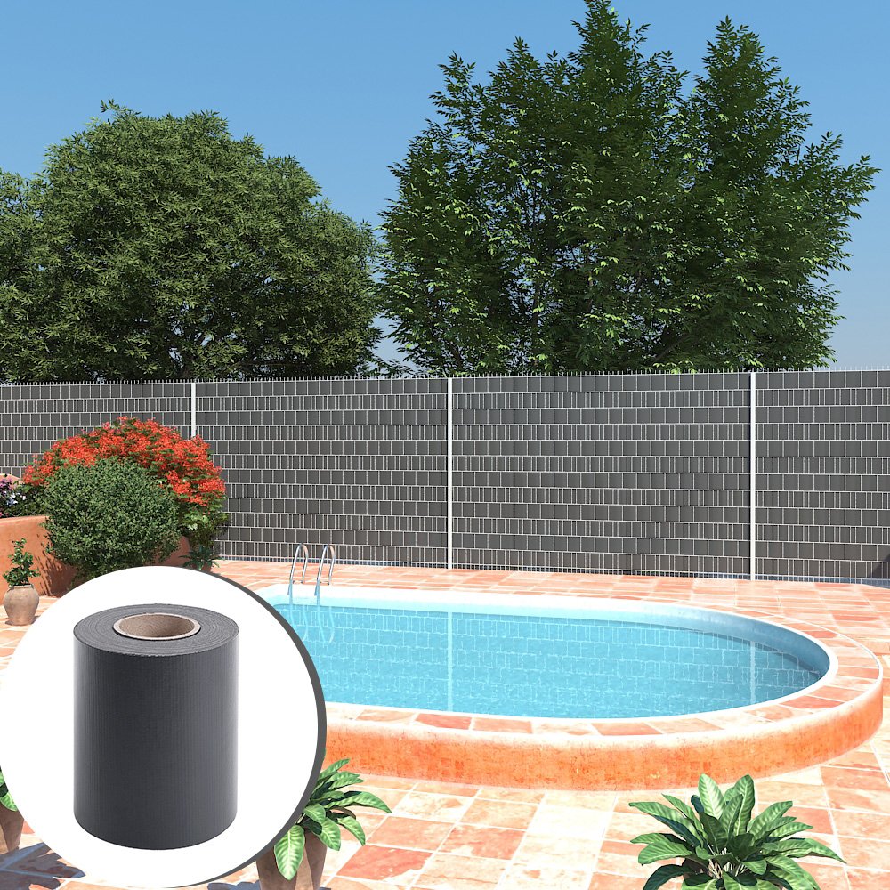 SONGMICS PVC Privacy Screen Fence Strip | 100m x 19cm Anthracite Grey