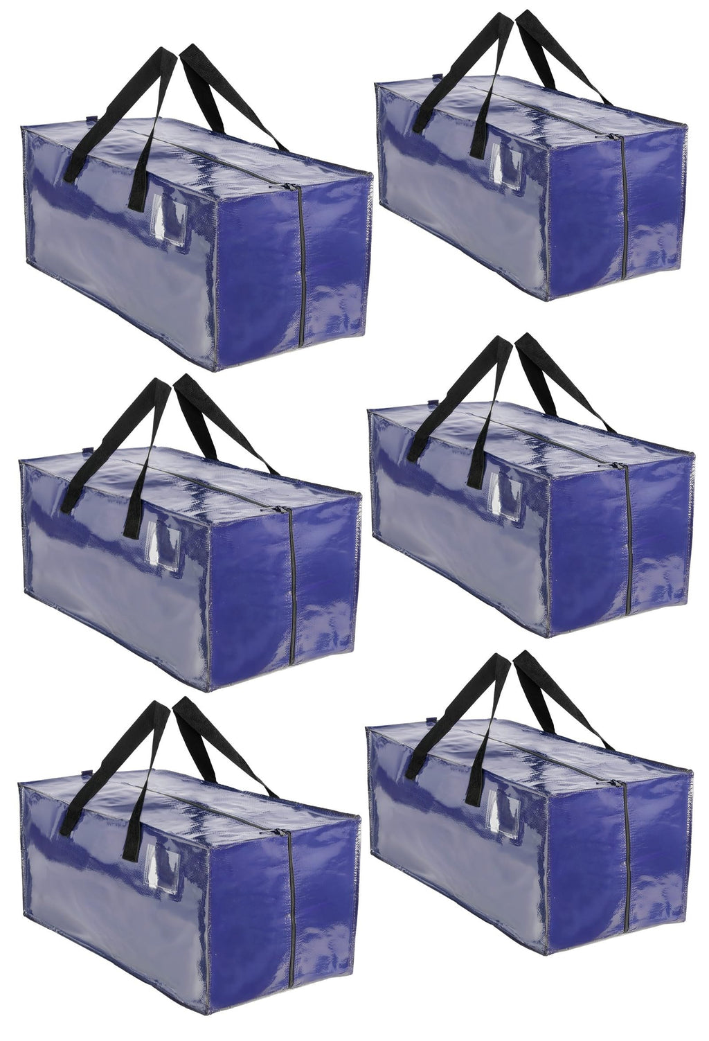 ZIZINET Extra Large Moving Bags – 90L Heavy Duty Storage Totes, 6 Pack