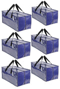 ZIZINET Extra Large Moving Bags – 90L Heavy Duty Storage Totes, 6 Pack
