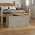 Corona Grey Storage Chest | Solid Pine Ottoman Blanket Box