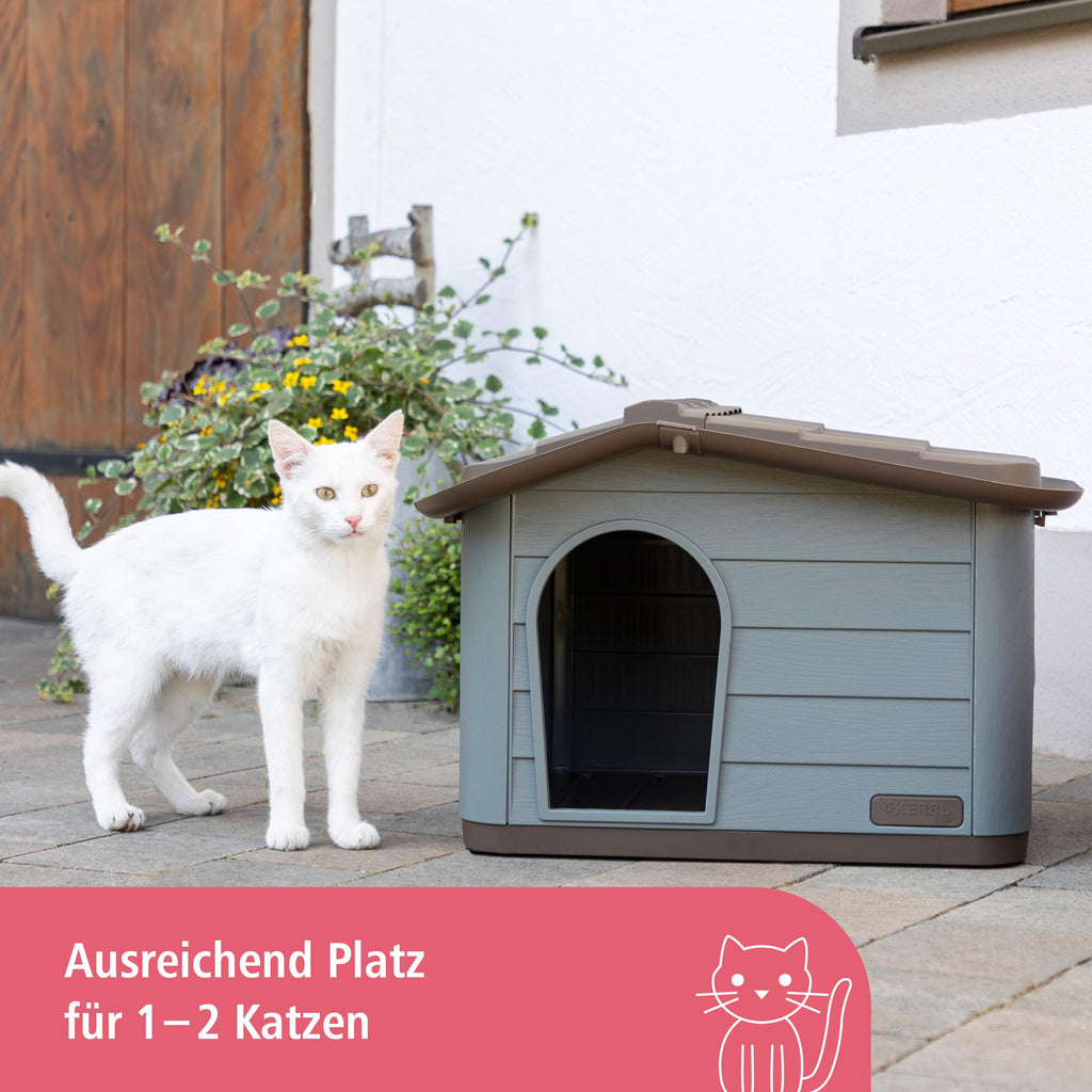 Kerbl Paola Eco Cat House – Weatherproof Recycled Plastic Outdoor Shelter