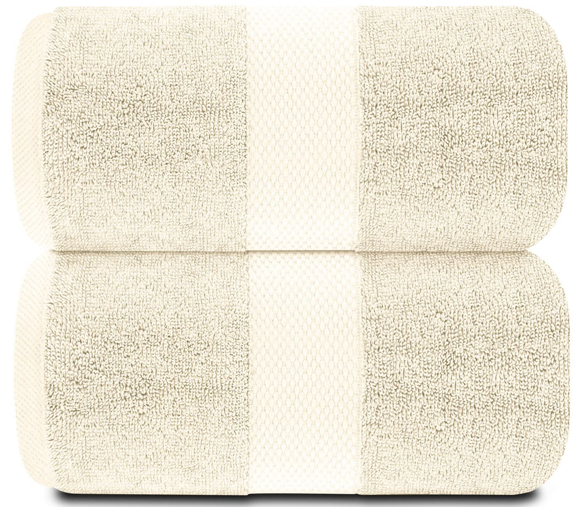 White Classic Ivory Soft Luxury Bath Towels - 650 GSM Cotton Luxurious Bath Towels Extra Large 35x70 | Highly Absorbent & Quick Dry