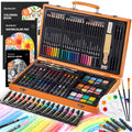 Shuttle Art 118 Piece Deluxe Art Set | Wooden Case Drawing & Painting Kit