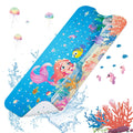 SHUCHING Mermaid Kids Bath Mat – Extra Long Non-Slip PVC Bathtub Mat