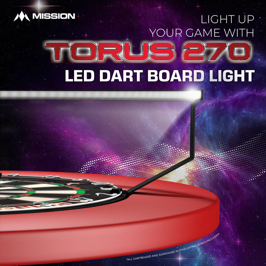 Mission Darts Torus 270 LED Dartboard Lighting System - Sand Blasted Black