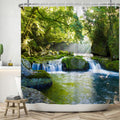 Scenic Jungle Mountain Shower Curtain - 180x180cm Waterproof