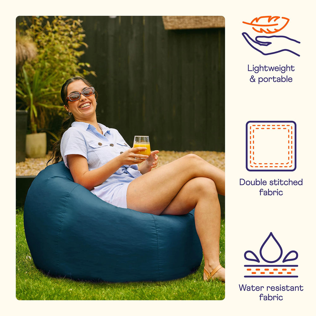 Bean Bag Bazaar Outdoor Bean Bag Chair | Water Resistant - Teal Green
