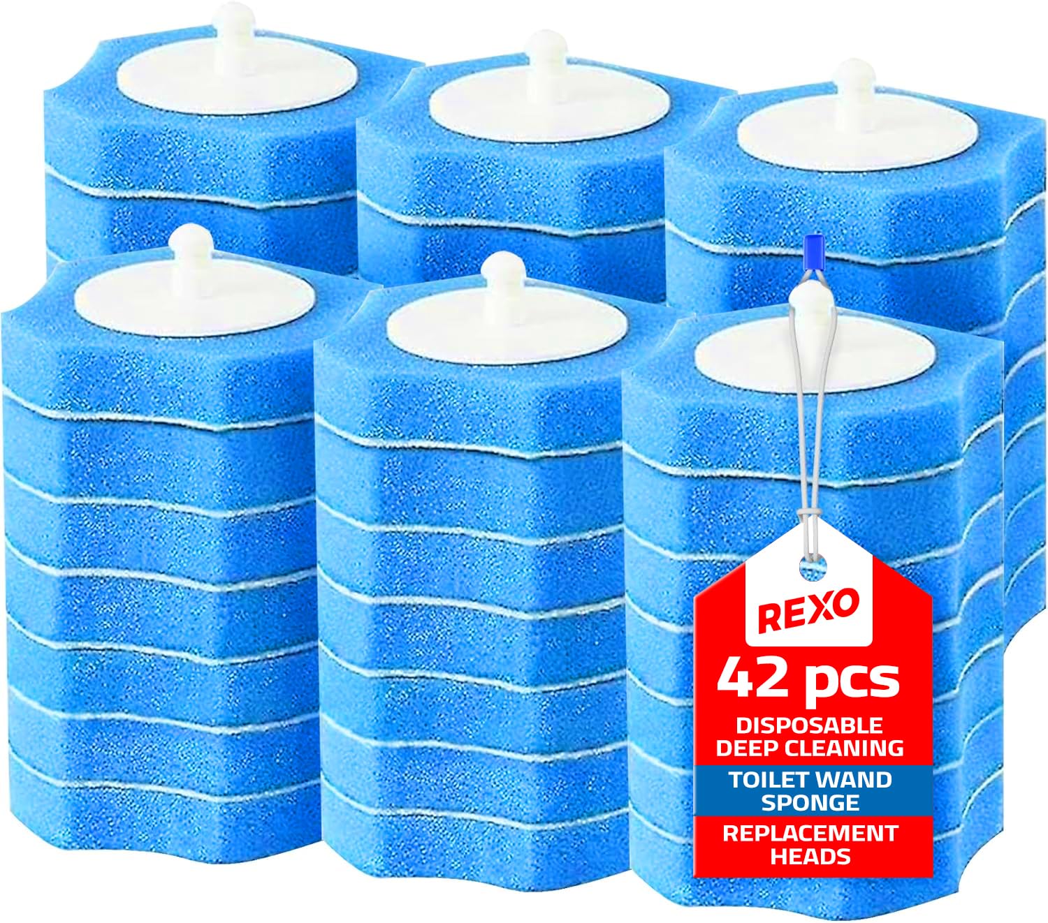 REXO 42-Pack Disposable Toilet Brush Refills – Hygienic Cleaning Heads