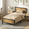 Frost IX 3ft Single Metal Bed Frame with Wooden Headboard