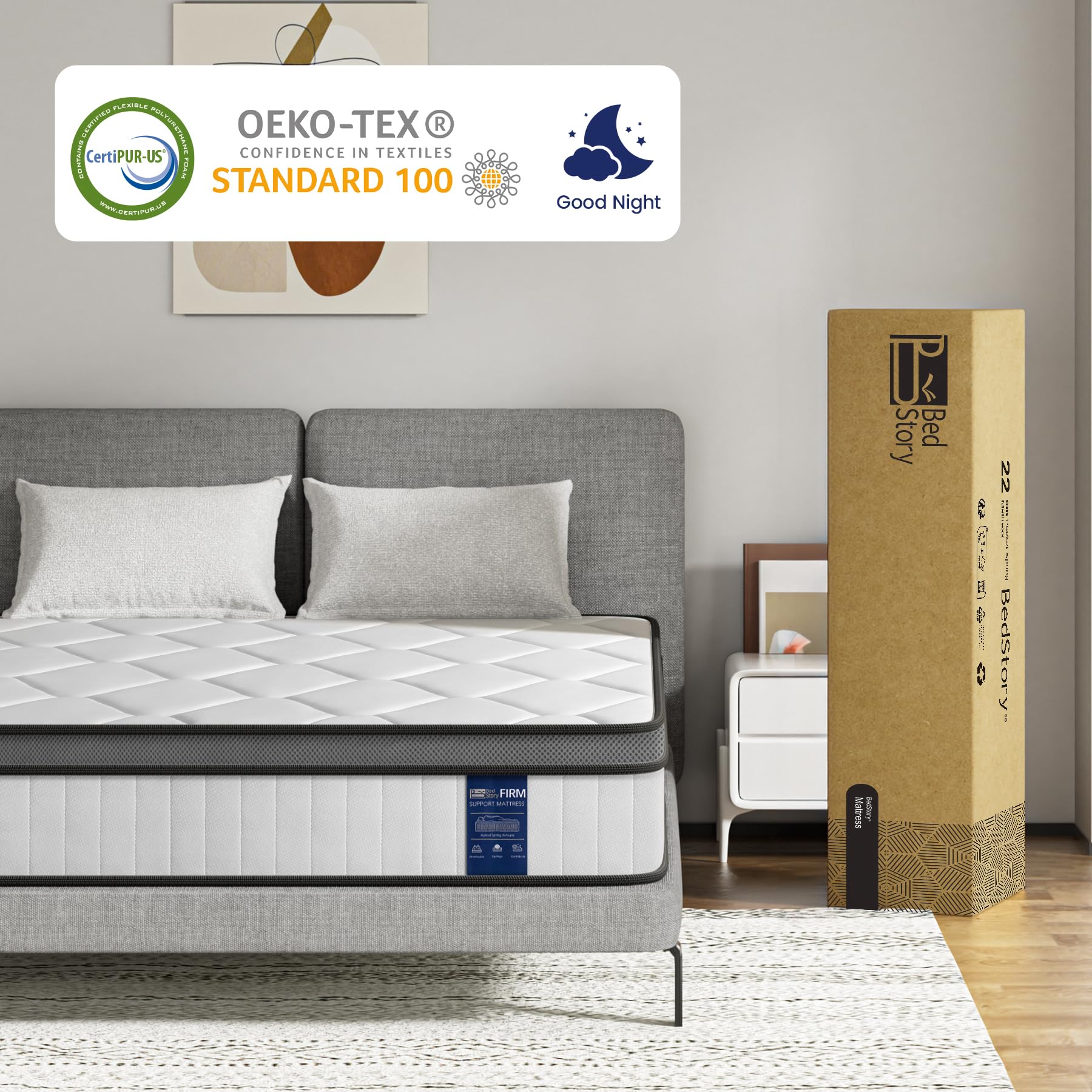 BedStory Single Hybrid Mattress – 90x190cm Pocket Sprung Medium Firm