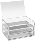 OSCO Clear Acrylic 3 Drawer Chest | Desktop Makeup & Jewelry Organizer