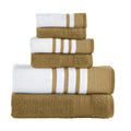 Modern Threads 6-Piece Cotton Bath Towel Set – Quick Dry Mustard