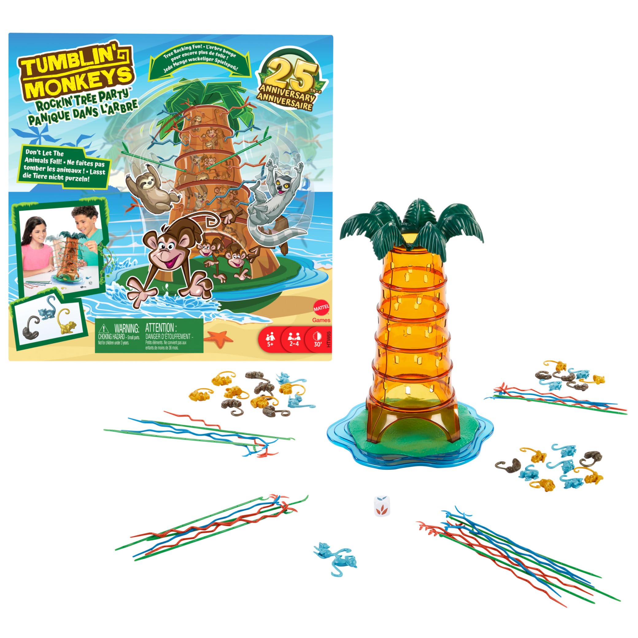 Mattel Tumblin Monkeys Rockin Tree 25th Anniversary Family Game – HTW65