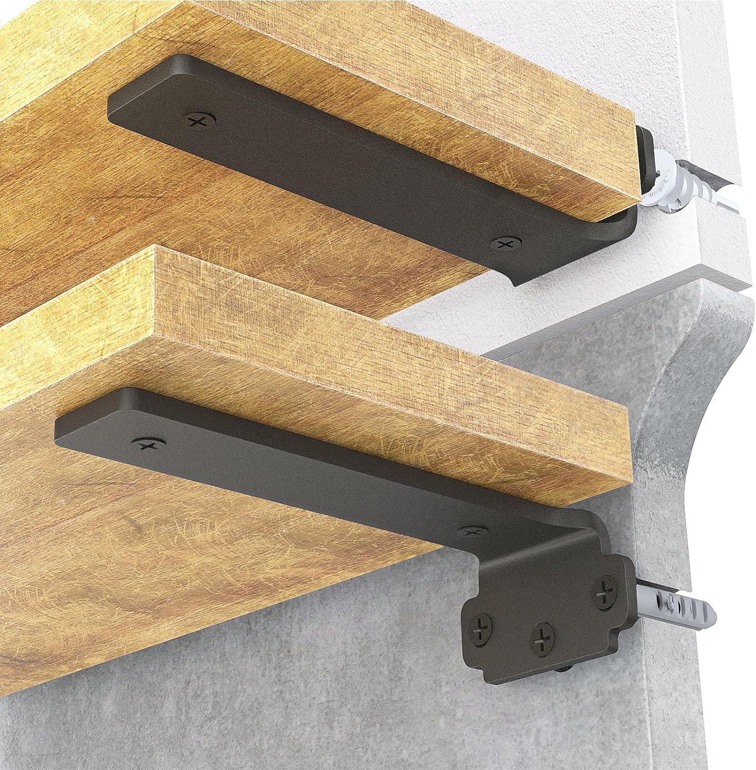 WELDUN 6 Pack Floating Shelf Brackets – 15cm Heavy Duty Metal Support