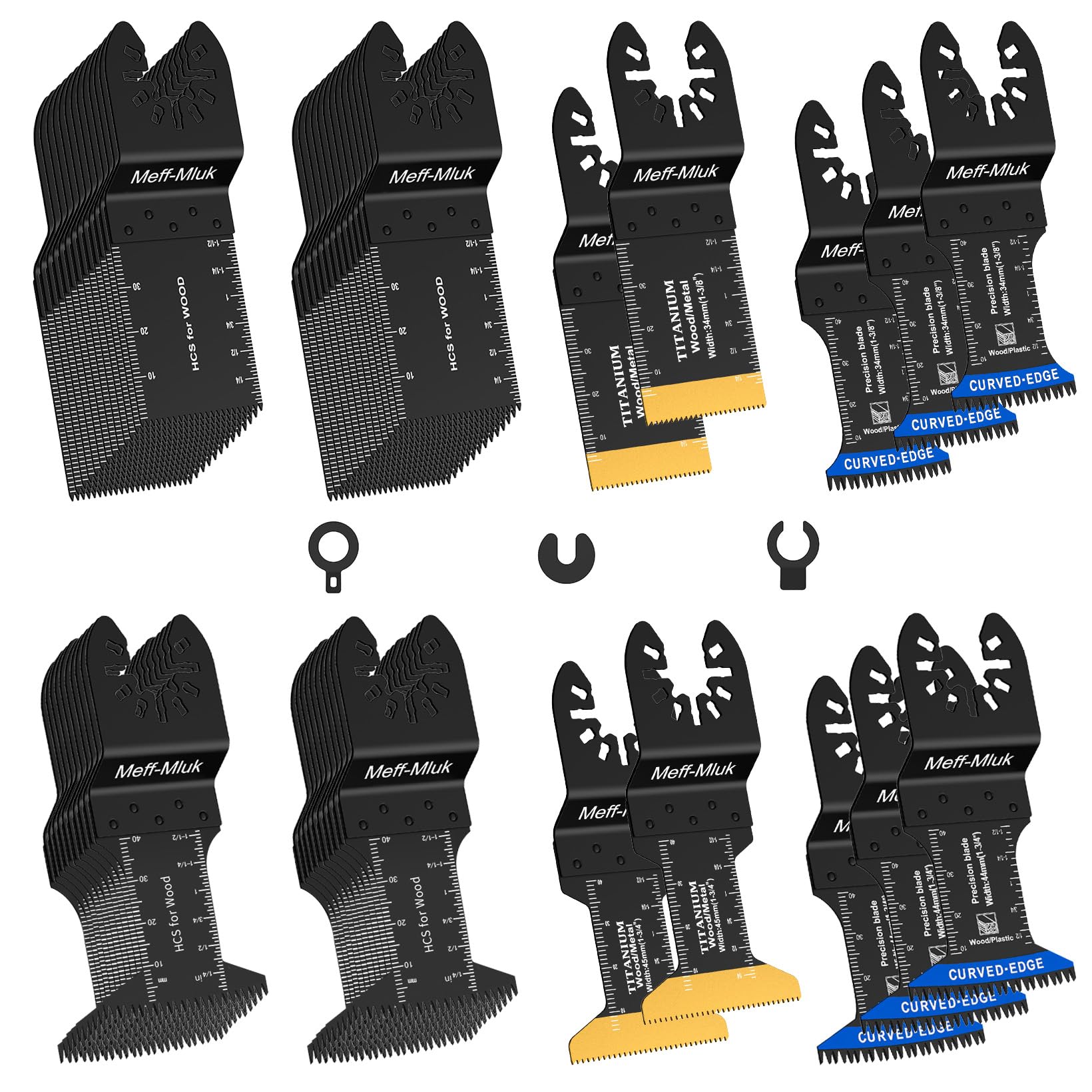 55PCS Titanium Oscillating Multi Tool Blades for Wood & Metal