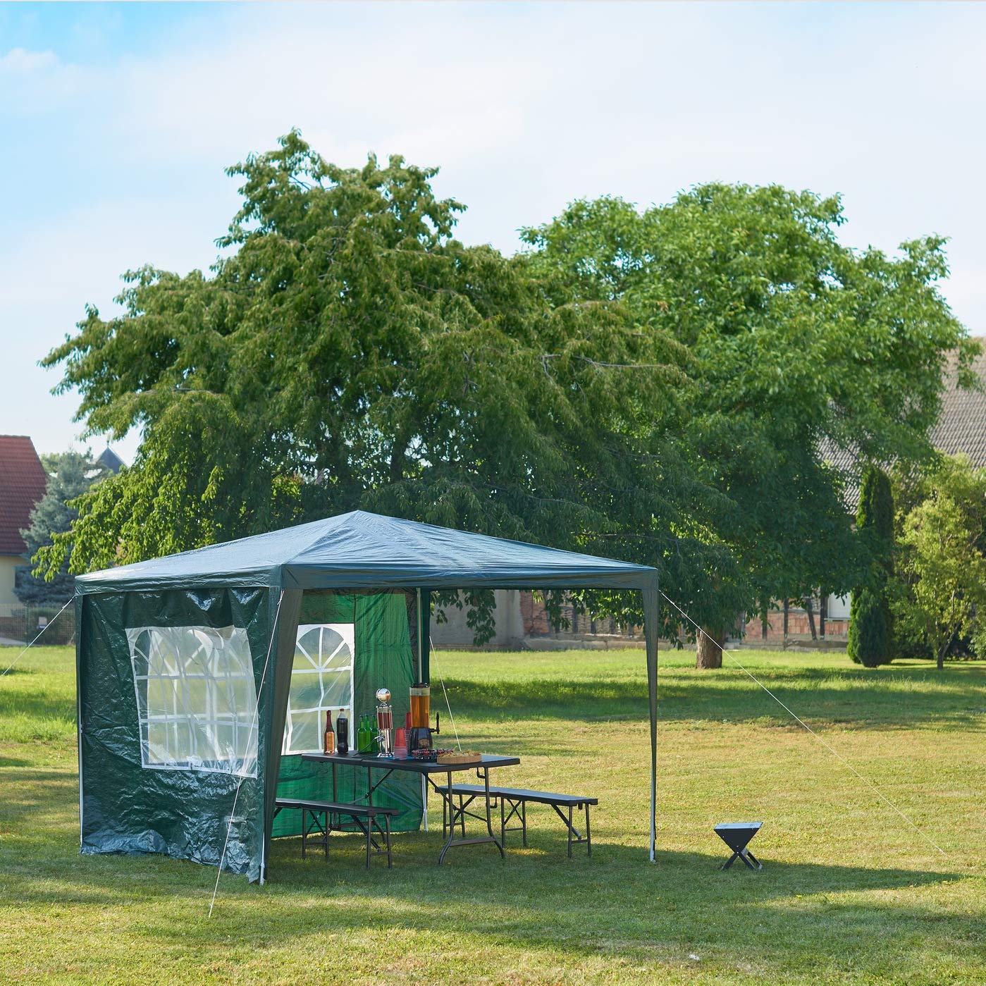 SANHENG 2x2m Pop Up Gazebo | Waterproof Heavy-Duty Garden Canopy - White
