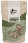 Busy Beans Organic Golden Linseeds & Chia Seeds Mix - 1kg Bulk Pack