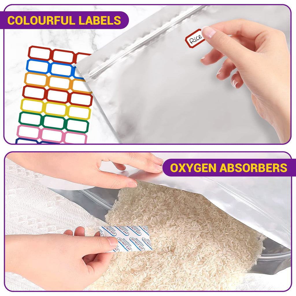 Midukit 5 Gallon Mylar Bags for Food Storage with Oxygen Absorbers – 15 Pack