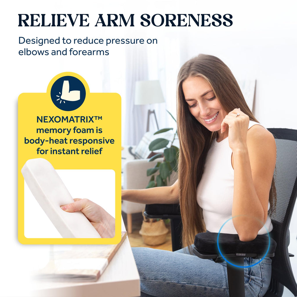 WESTERN COMFORT Thick Office Chair Arm Pads - Office Chair Arm Covers - Armrest Pillow Flat
