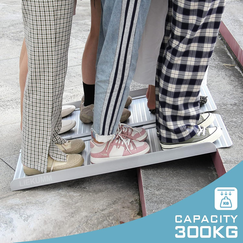 LIEKUMM 121cm Folding Wheelchair Ramp | 300kg Portable Aluminium