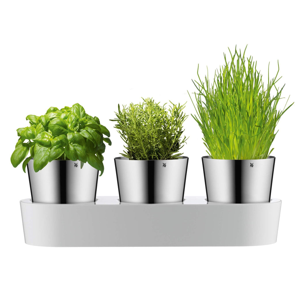 WMF Gourmet Self-Watering Herb Pot - 3-Piece Stainless Steel Garden