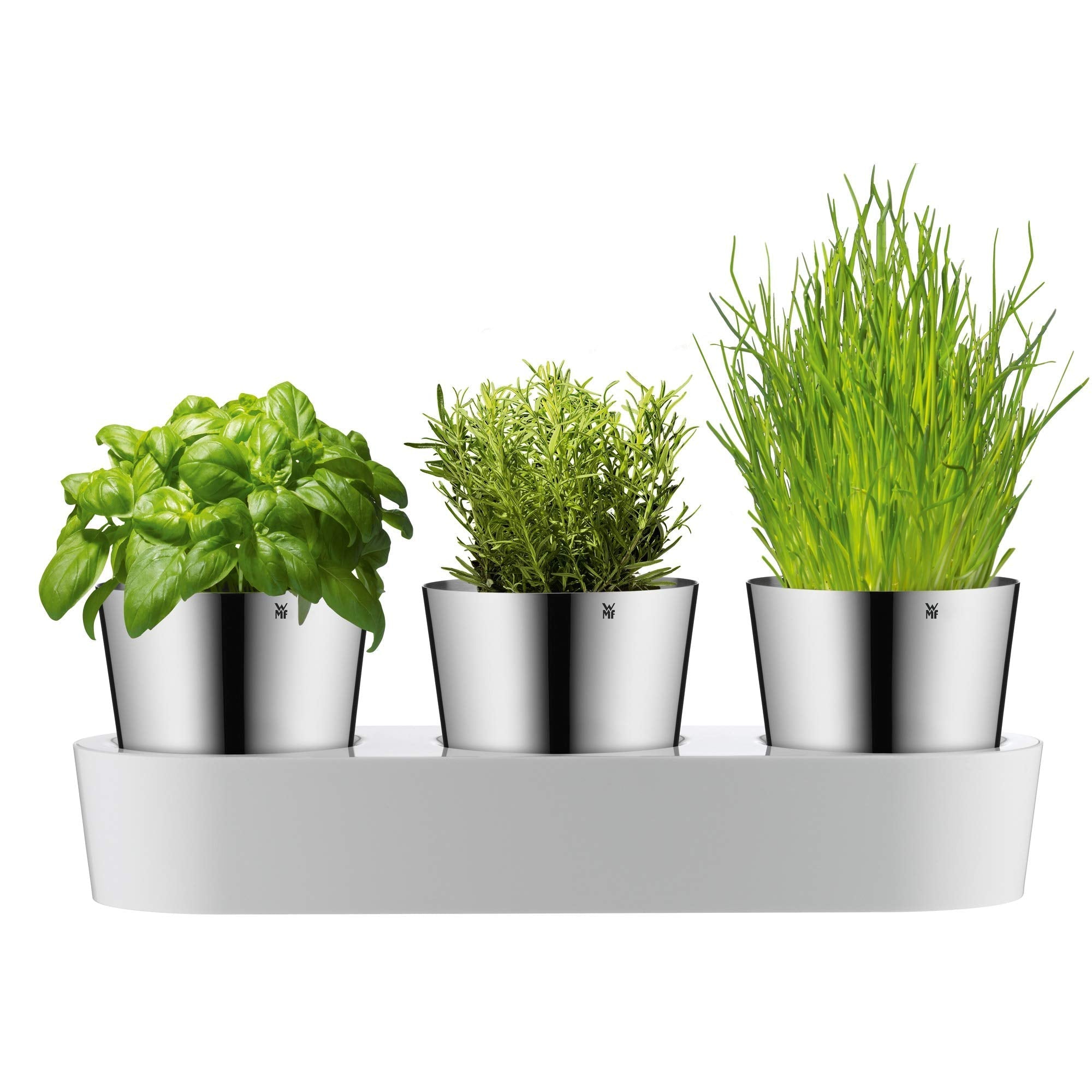 WMF Gourmet Self-Watering Herb Pot - 3-Piece Stainless Steel Garden