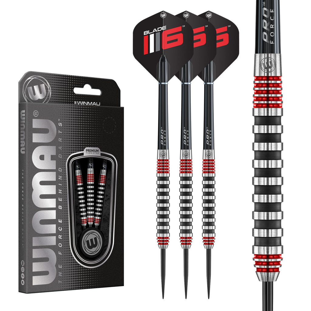 Winmau Advance 500 Series 90% Tungsten Steeltip Darts Set - Red, 26g