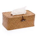 BTSKY Rectangular Seagrass Tissue Box – Woven Wicker Paper Holder Cover