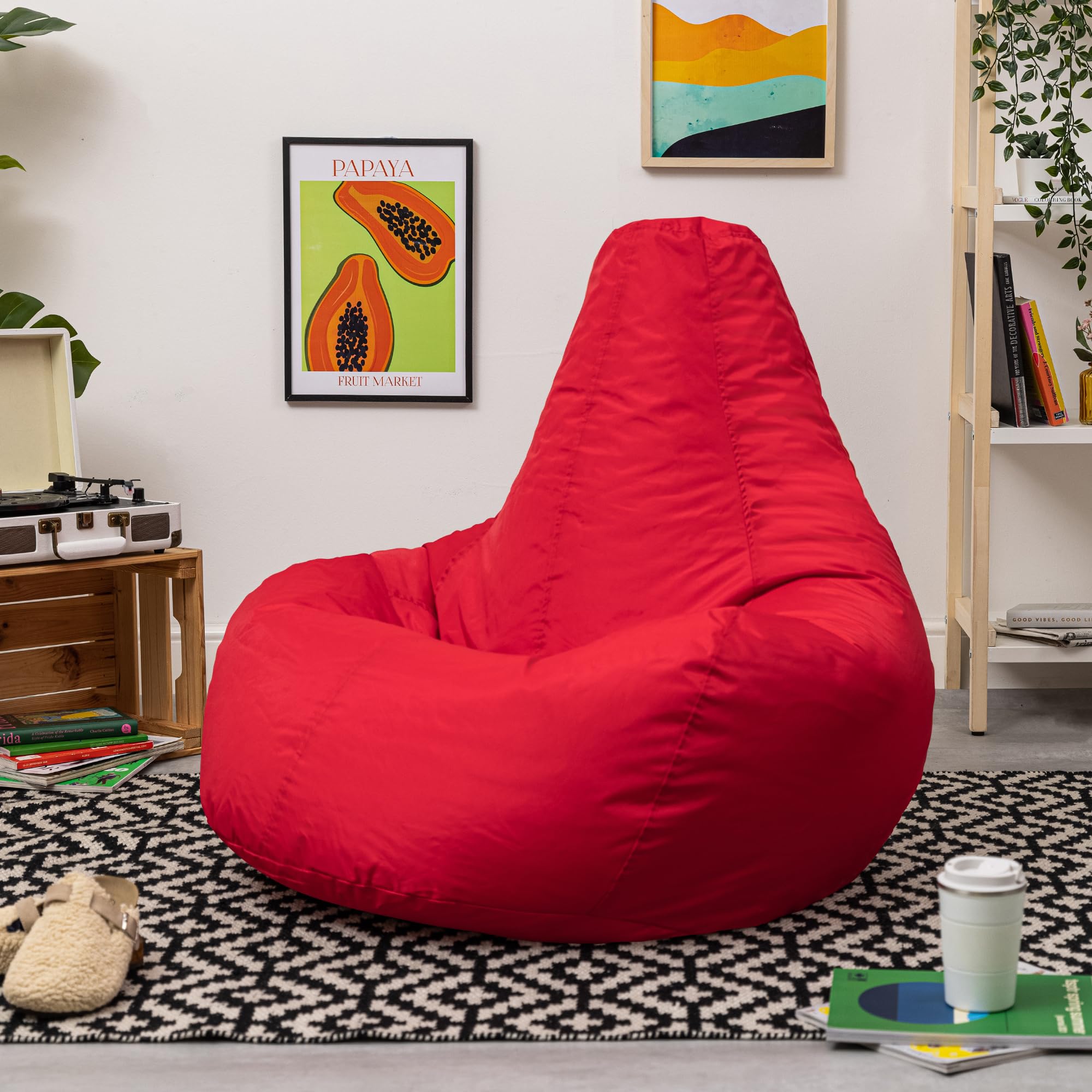 Bean Bag Bazaar Recliner Gaming Chair | Water Resistant Outdoor - Red