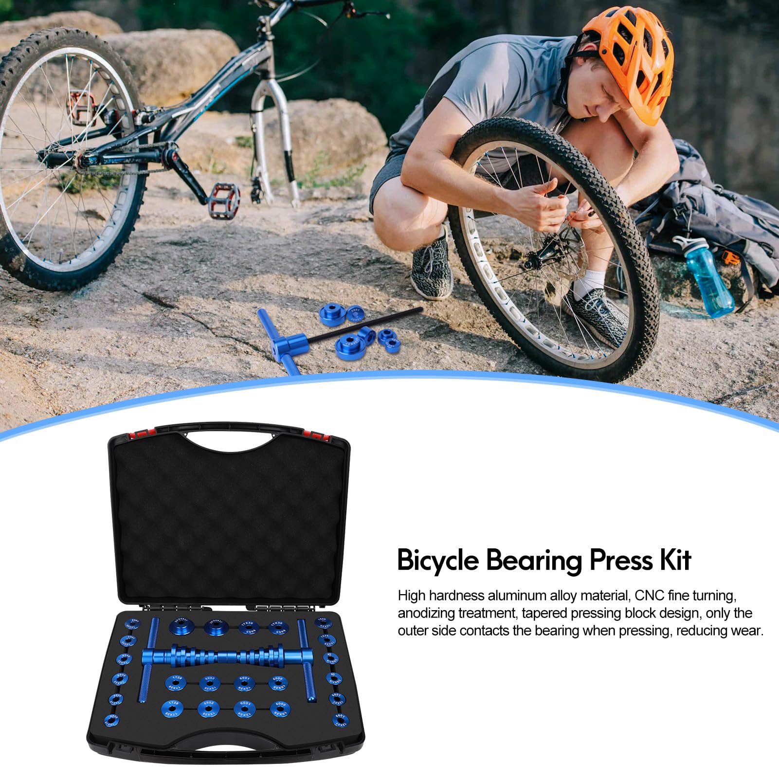 Wanocean Bicycle Bearing Press Set | Aluminum MTB Hub & BB Tool Kit