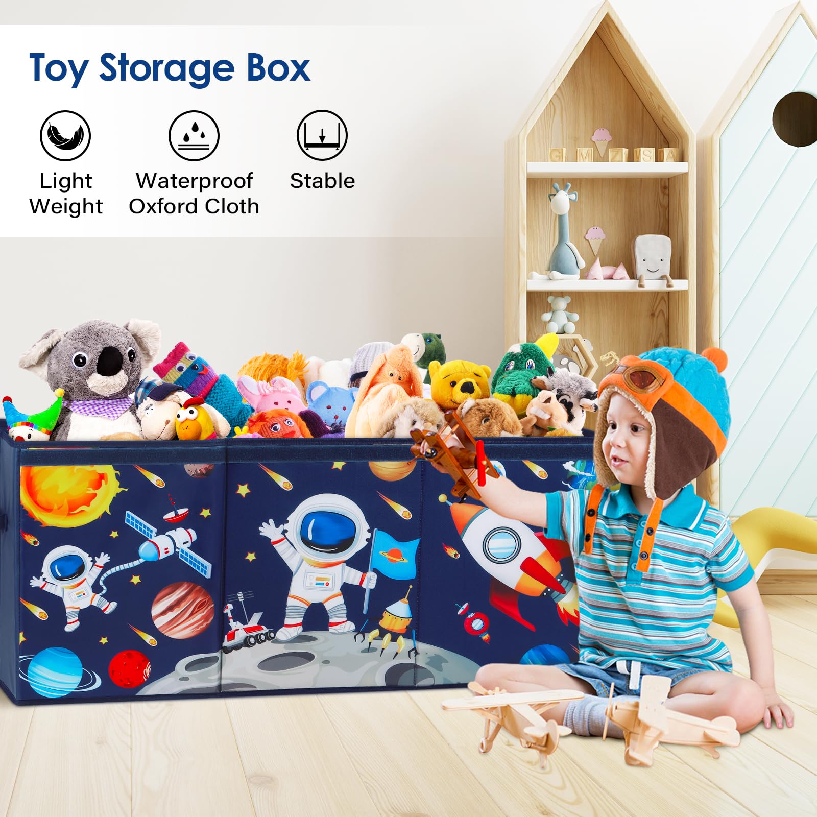 Decalsweet Astronaut Extra Large Toy Storage Box – Foldable Oxford Chest