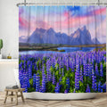 Lavender Flower Shower Curtain – Waterproof Polyester 180x200cm