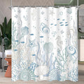 Lerores Seabed Shower Curtain | 71x71 Waterproof Mildew Resistant Fabric