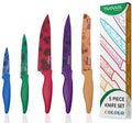 Nuovva 5-Piece Kitchen Knife Set – Non-Stick Granite Stainless Steel