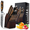 15-Piece Hammered Knife Set with Block & Sharpener