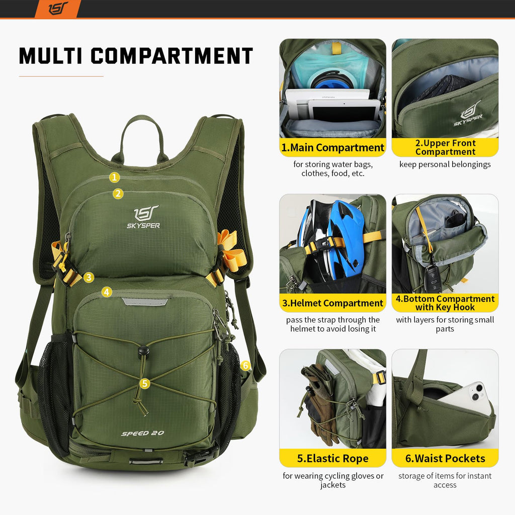 SKYSPER 20L Cycling Backpack – Lightweight Waterproof Hiking Daypack