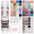 Pizooro Clay Beads Jewelry Making Kit - 8000pcs with Silver Charms