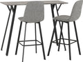 Seconique Quebec Bar Table Set with 2 Dining Chairs in Concrete Effect/Grey - image 1