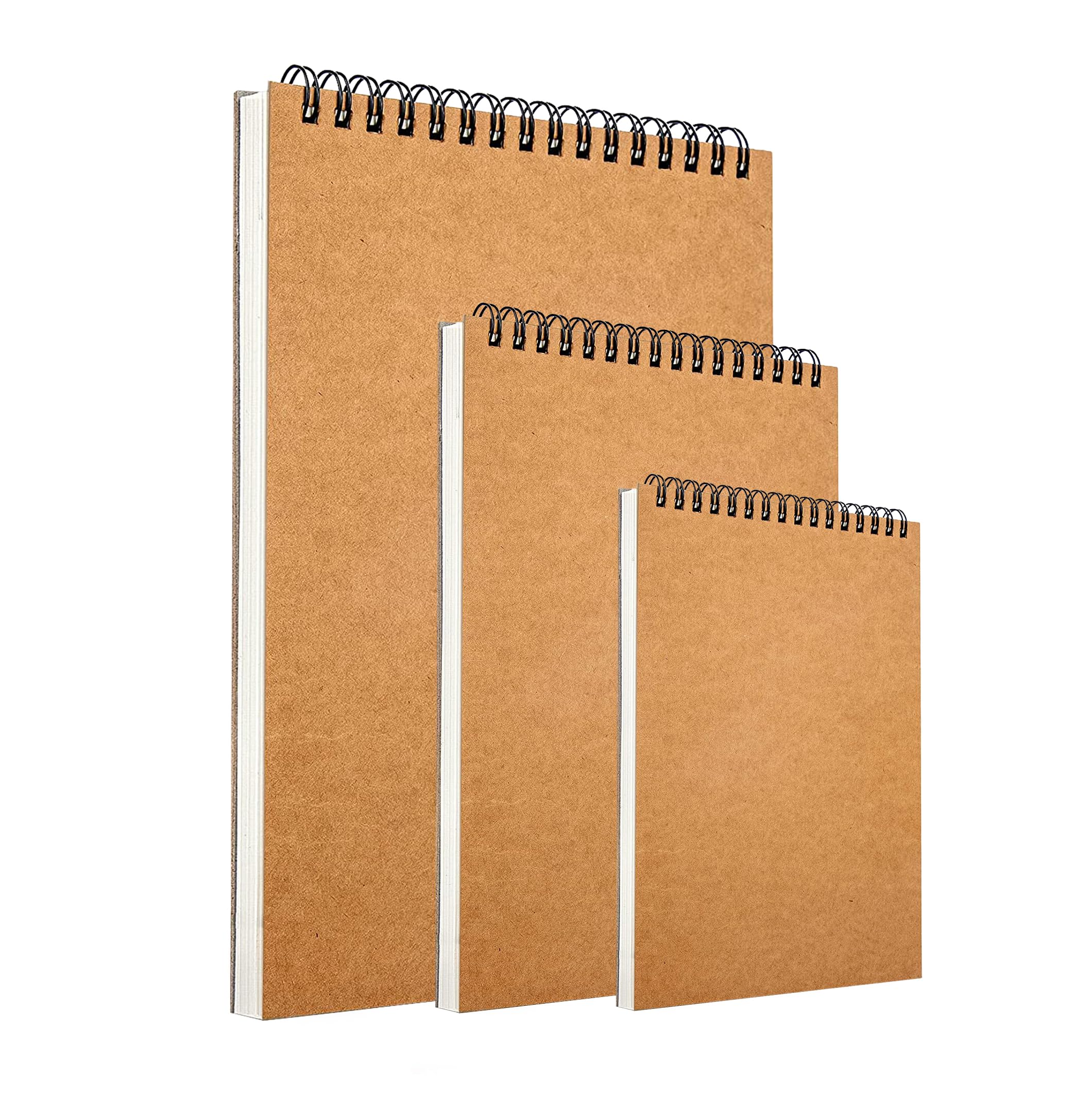 3-Pack Spiral Sketchbook Set | A3 A4 A5 160gsm Art Pads