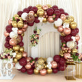 Burgundy Balloon Arch Kit – 137Pcs Wine Red & Rose Gold Garland