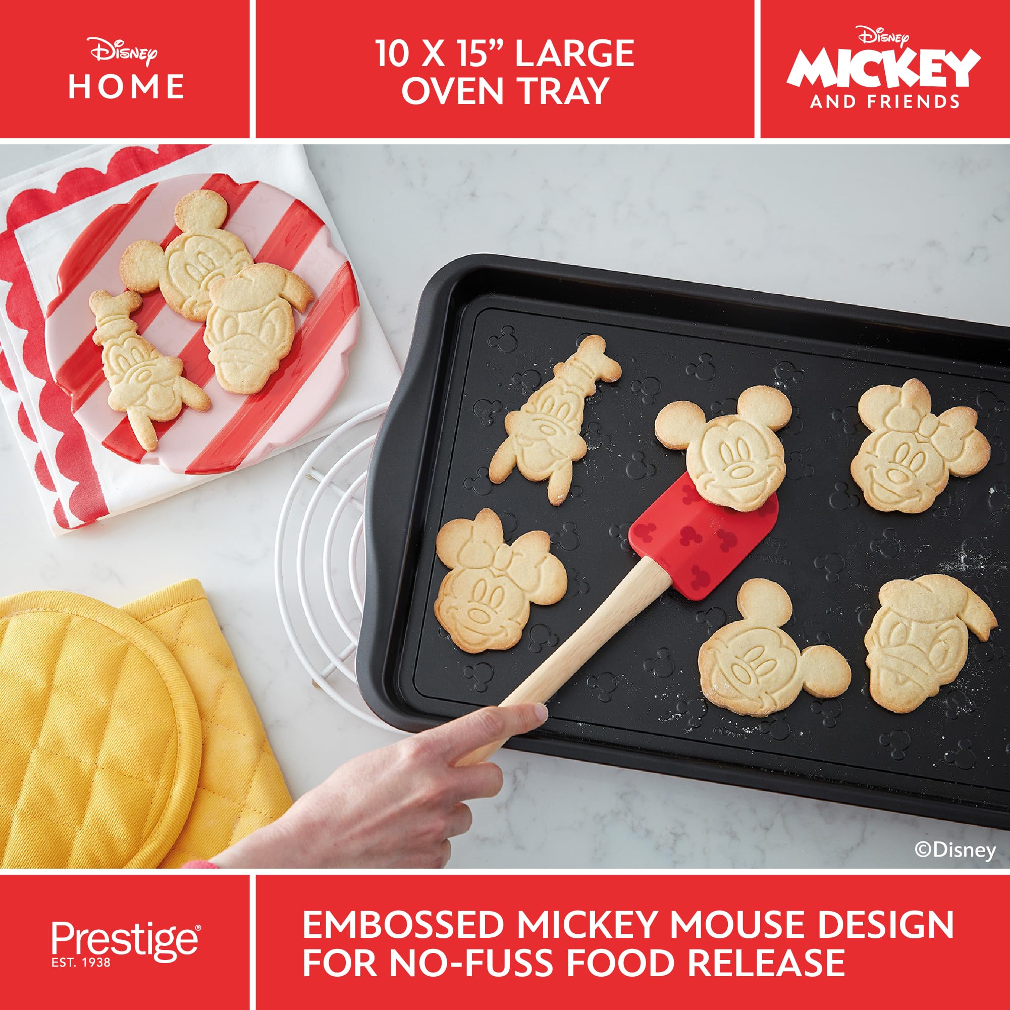Prestige Disney Mickey Mouse 6-Piece Non-Stick Bakeware Set - Red