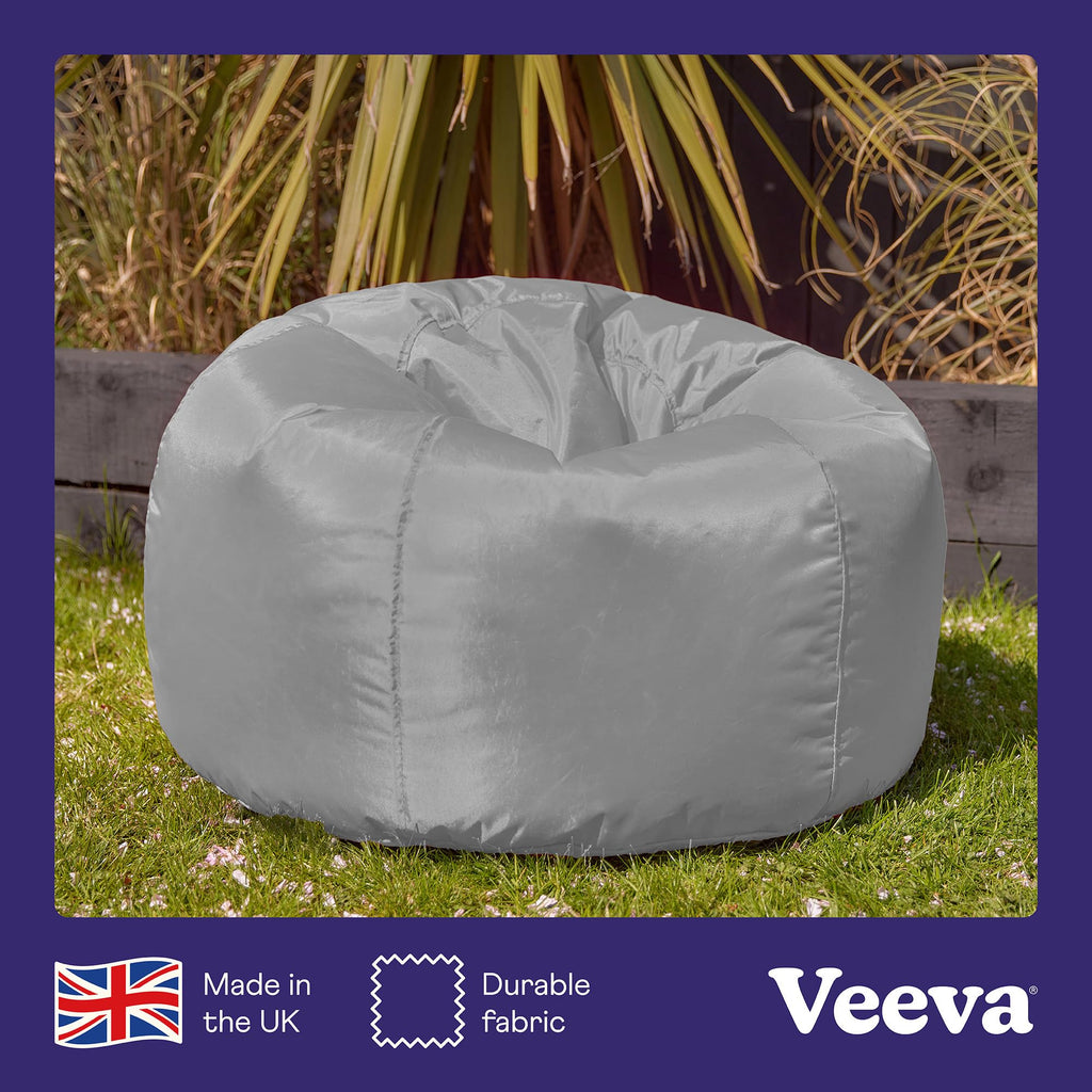 Bean Bag Bazaar Outdoor Bean Bag – Large Grey Water Resistant Floor Chair