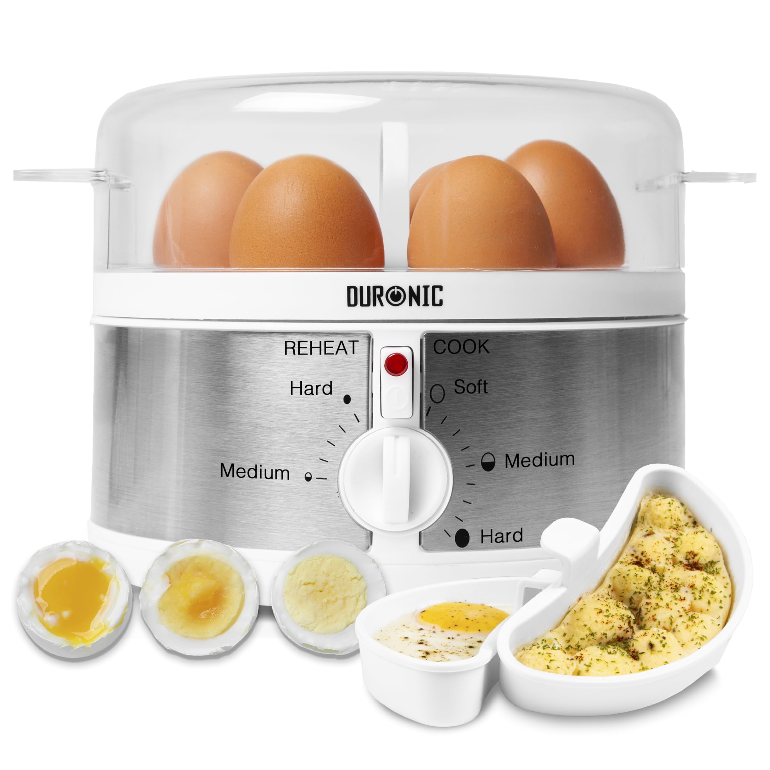 Duronic EB35 Electric Egg Boiler | 7 Egg Capacity Poacher & Omelette Maker