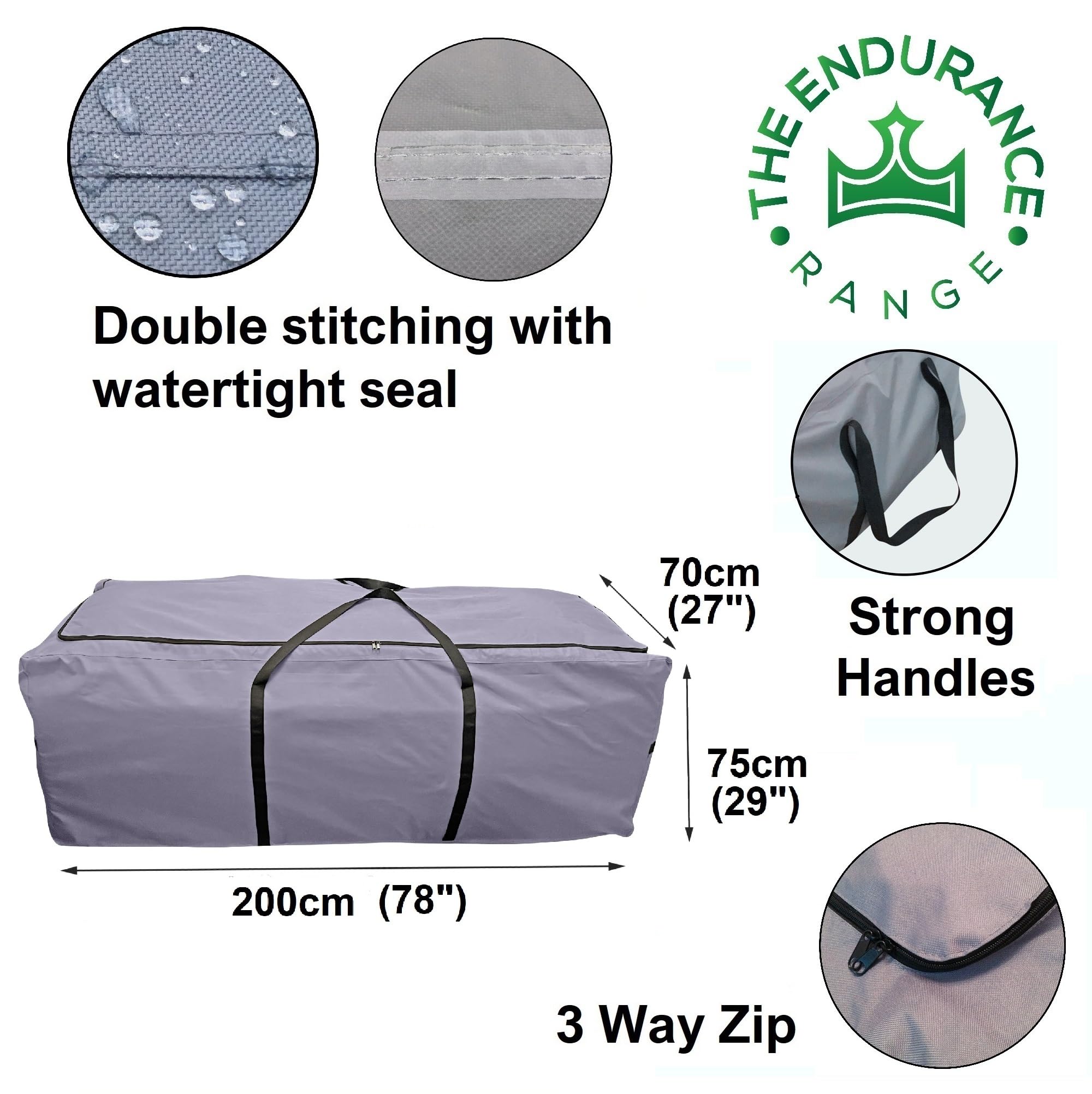 Kingsbridge Heavy Duty Garden Cushion Storage Bag | 600D Oxford Fabric