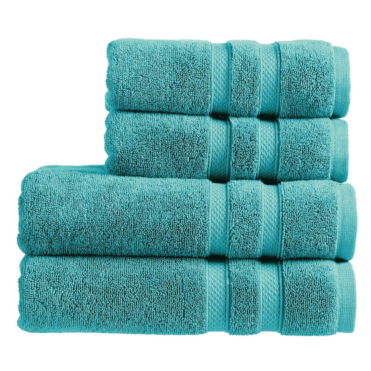 Christy Chroma 4-Piece Cotton Towel Set – 675GSM Heavyweight – Vivid Teal