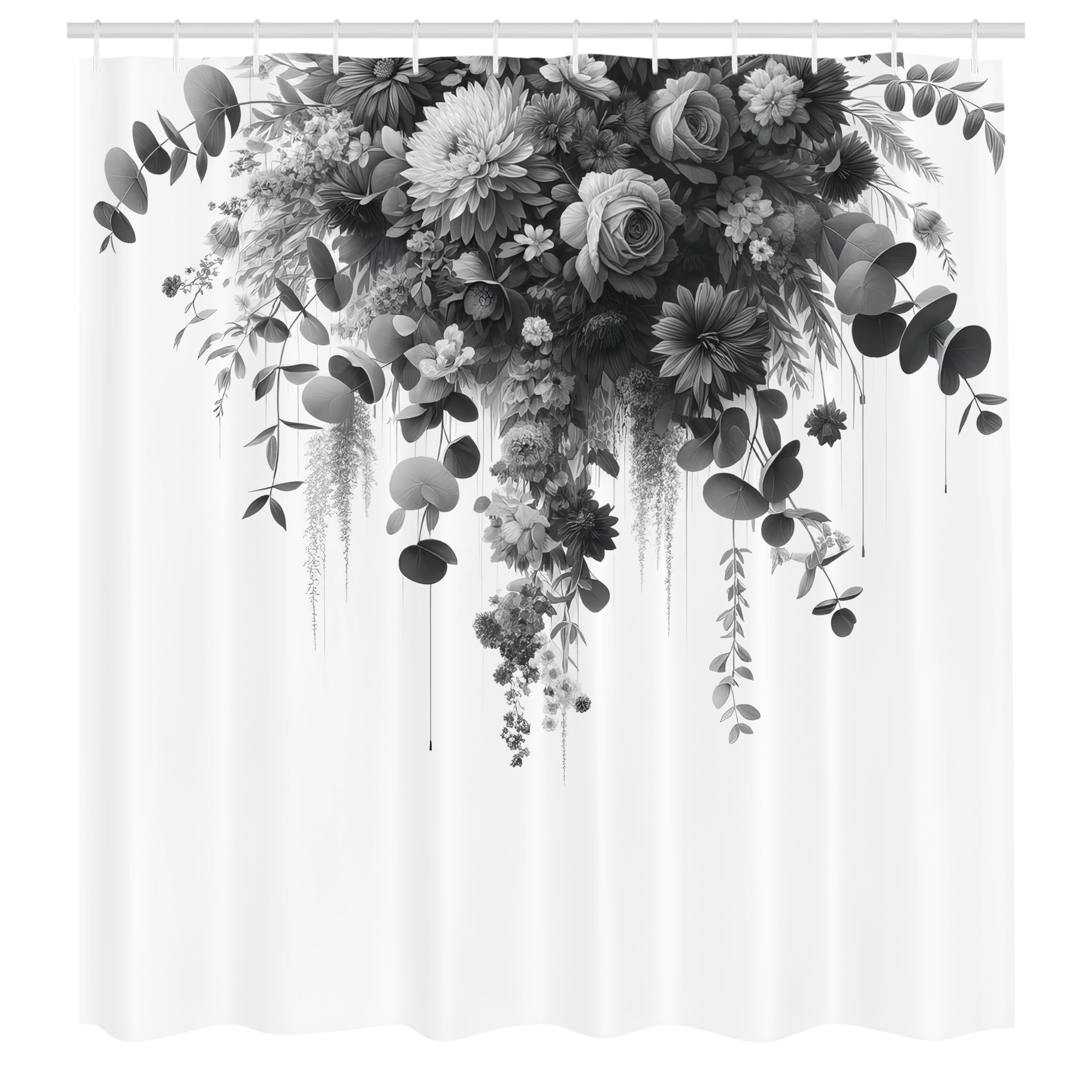 Abakuhaus Eucalyptus Fabric Shower Curtain – Waterproof Bathroom Decor