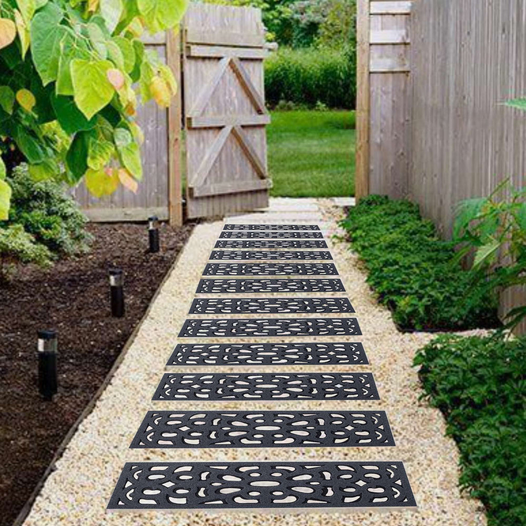 Nicoman Victorian Narrow Doormat – Recycled Rubber Outdoor Mat (4 Pack)