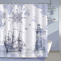Bonhause Nautical Shower Curtain | 180x180cm Waterproof Polyester Fabric